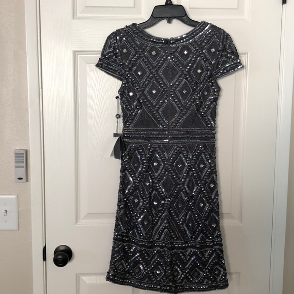 Adrianna Papell beaded sequin cocktail dress - Picture 7 of 10
